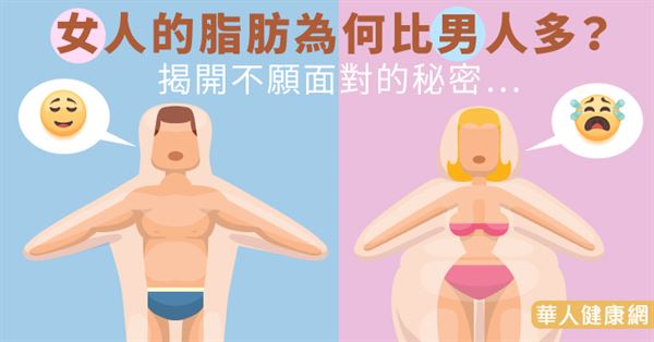 女人的脂肪為何比男人多？揭開不願面對的秘密…