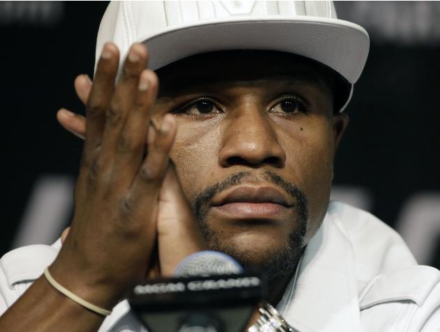 Boxer Floyd Mayweather Jr. attends a news conference Wednesday, Sept. 10, 2014, in Las Vegas. Mayweather Jr. is scheduled to fight Marcos Maidana in a welterweight title fight Saturday in Las Vegas