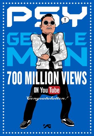 PSY「紳士」MV，YouTube點擊量突破7億