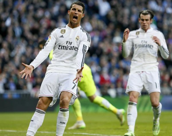 El delantero portugués del Real Madrid, Cristiano Ronaldo, en un momento del partido de su equipo ante el Espanyol. EFE/JuanJo Martin