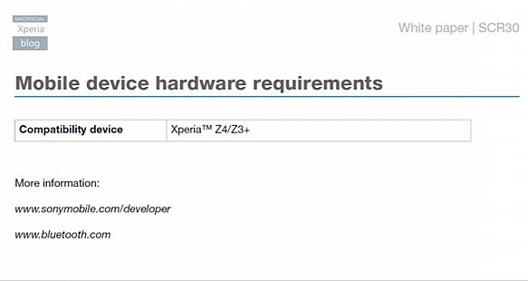 ▲Sony Xperia Z4用SCR30保護套網頁資訊中，曾出現Z3+的型號名稱，但該網頁隨即被Sony撤下。