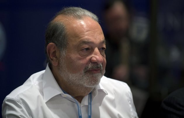 Carlos Slim em reunião na Cidade do México em 17 de março de 2013