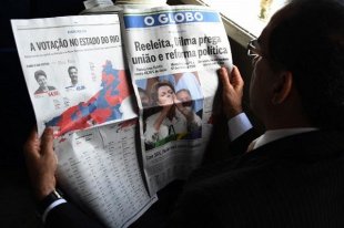 巴西當地媒體報導羅塞芙連任 (圖:AFP)