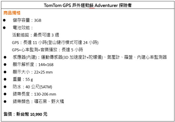 手腕上的指揮官！TomTom打造探險者戶外運動錶