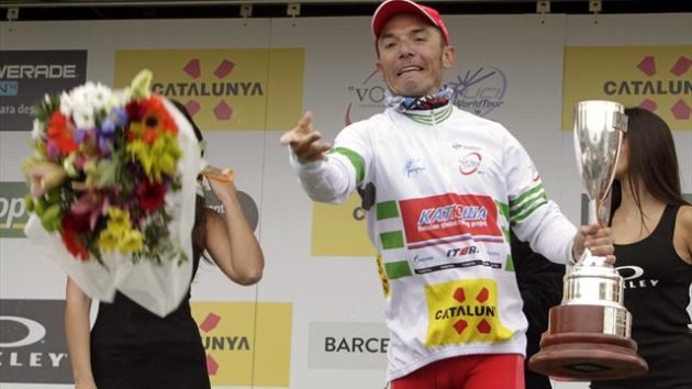 Joaquim Rodríguez, en el podio de la Volta a Catalunya