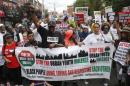 People march during the "We Will Not Go   Back" march and rally for Eric Garner in the Staten Island borough of New   York