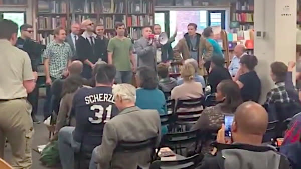 A small group of white nationalists stormed a bookstore in Washington, D