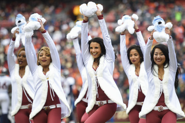 The Washington Redskins cheerleaders perform during the first half a game last December. (AP)