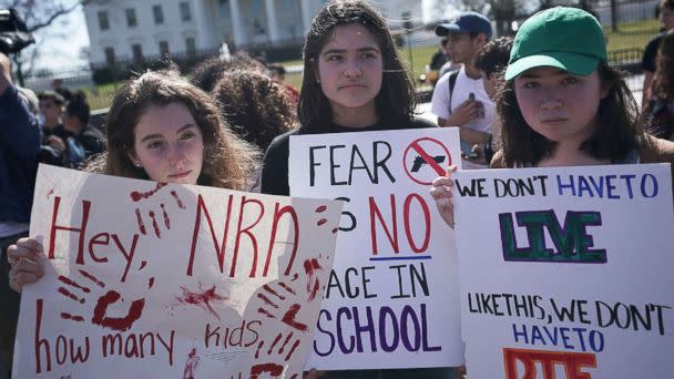 PHOTO: Students participate in a protest against gun violence, Feb. 21, 2018 outside the White House in Washington, D.C. (Alex Wong/Getty Images)
