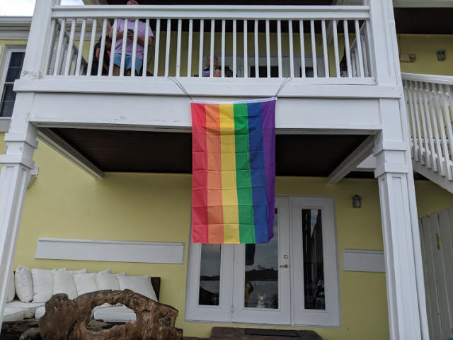 Robin Chipman received a letter from her home owner's association asking her to take down her gay pride flag, or pay hefty fines. (Credit: Robin Chipman)