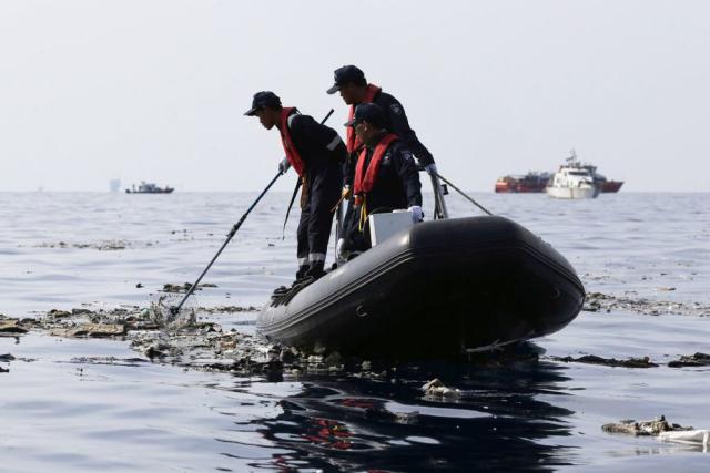 Rescuers conduct search operation after a Lion Air plane crashed into the Java Sea