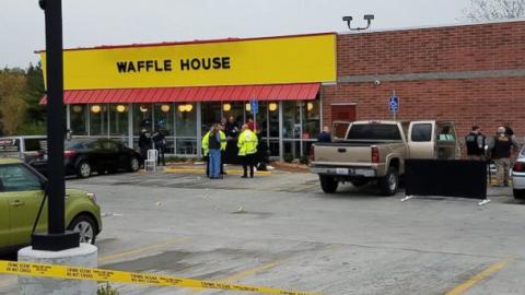 PHOTO: Metro Nashville Police Department experts investigate the scene of a shooting at a Waffle House near Nashville, Tenn., April 22, 2018. (Metro Nashville Police Department)
