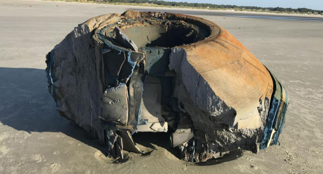 The unknown object washed up on Seabrook Island shoreline in South Carolina on Thursday, baffling local residents as to what it is and where it came from.