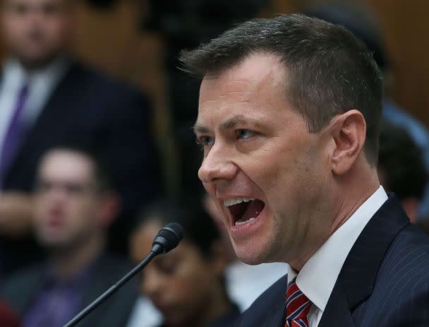 PHOTO:Deputy Assistant FBI Director Peter Strzok speaks during a joint hearing of the House Judiciary and Oversight and Government Reform committees on Capitol Hill on July 12, 2018, in Washington D.C. (Mark Wilson/Getty Images)