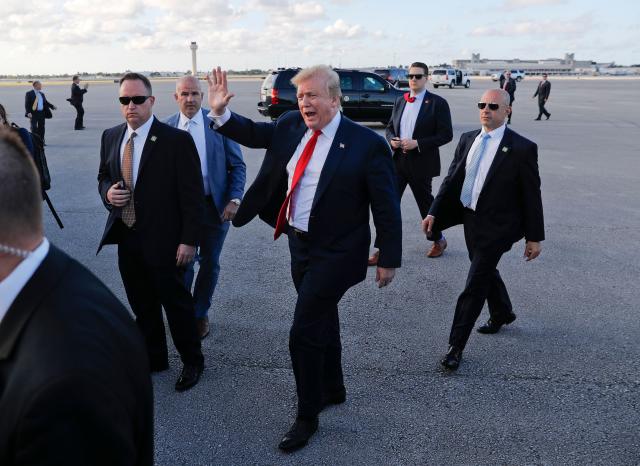 President Donald Trump at Palm Beach International Airport on April 18, 2019.