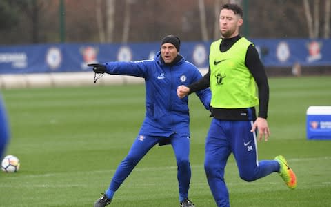 Antonio Conte at Chelsea training - Credit: GETTY IMAGES