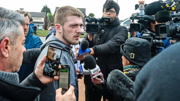 PHOTO: Tom Evans speaks to the media outside Alder Hey Children's Hospital where his 23-month-old son Alfie has been at the center of a life-support treatment dispute, in Liverpool, England, April 26, 2018. (Peter Byrne/PA via AP)
