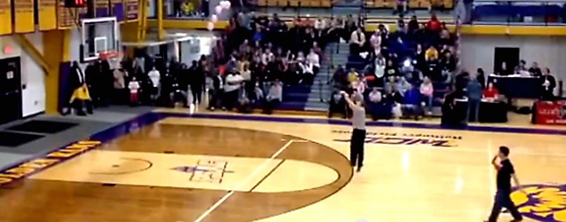 No cash prize for student Jack Lavery, who sank an amazing shot. (YouTube)